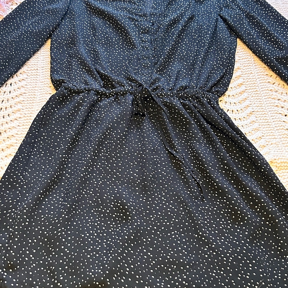 Hilary Radley Black and White Cowl Neck Sundress